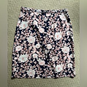 Banana Republic Factory A-line Skirt Navy Floral Size 10